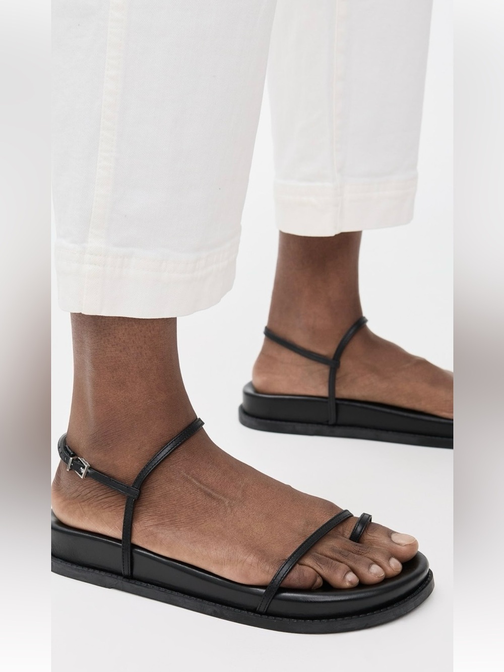 Schutz minimalist Black Strappy Comfortable Women's Sandals